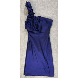 Dress Snap Party Formal Purple 1-Shoulder Ruffles Layered Satin-Taffet…